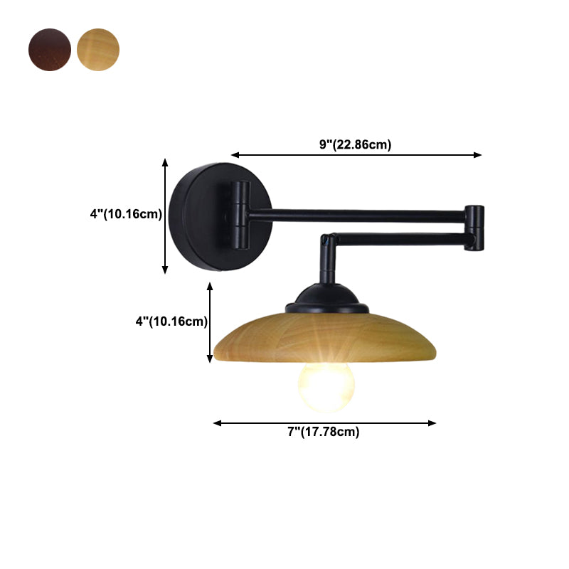 1 - Light Flexible Wall Sconce Minimalist Metal and Wood Wall Light