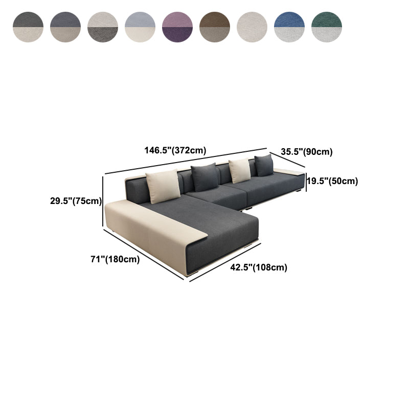 Nordic Style Sofa Bed Metal Frame Fabric Multi-color Choice Armless Sofa