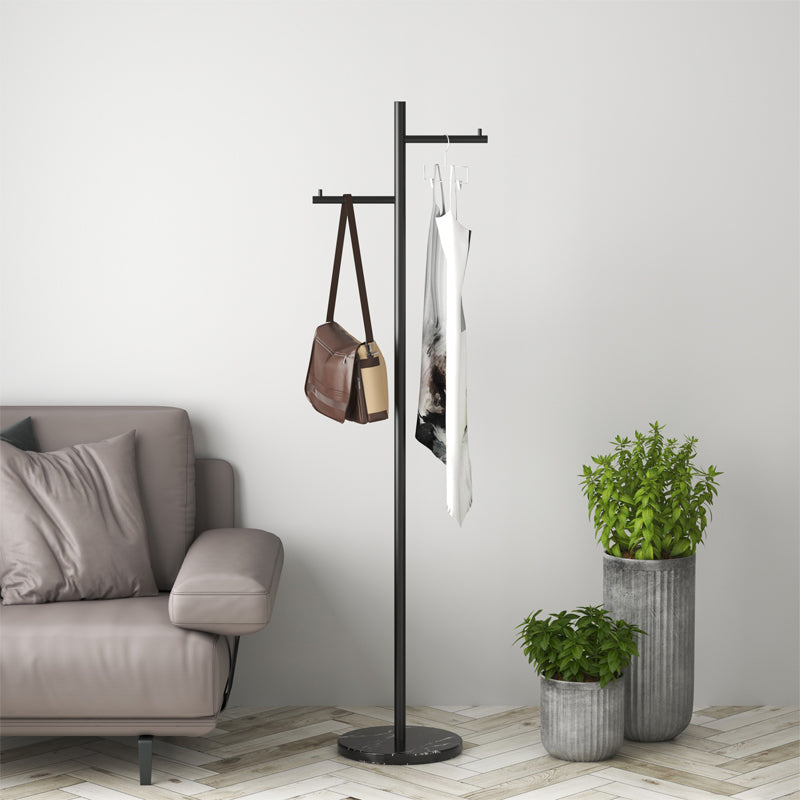 Hall Tree Contemporary Metal Coat Hanger Single Hall Stand with Hooks