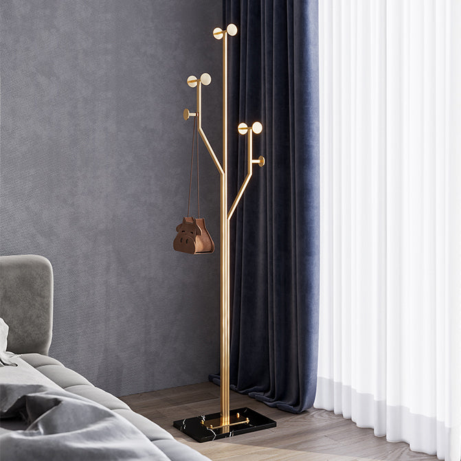 Luxurious Coat Hanger Free Standing Marble Bottom Metal Coat Rack for Bedroom