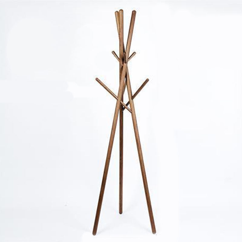 Wooden Hall Tree Entryway Kt with Hooks Free Standing Coat Hanger