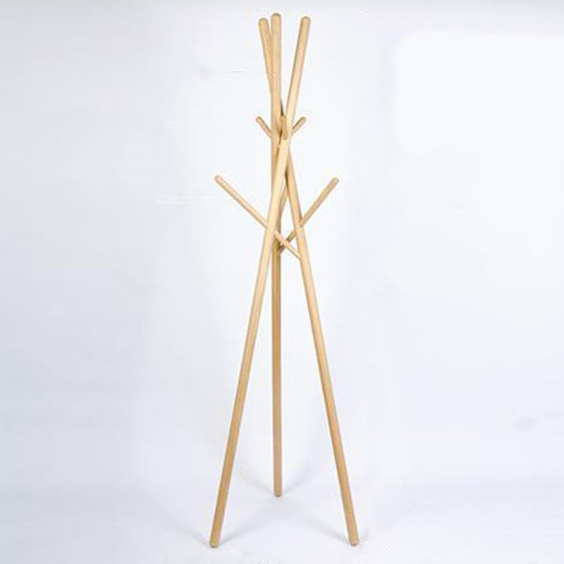 Wooden Hall Tree Entryway Kt with Hooks Free Standing Coat Hanger