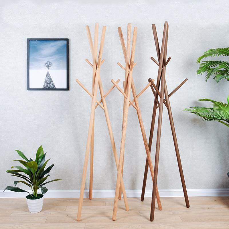 Wooden Hall Tree Entryway Kt with Hooks Free Standing Coat Hanger