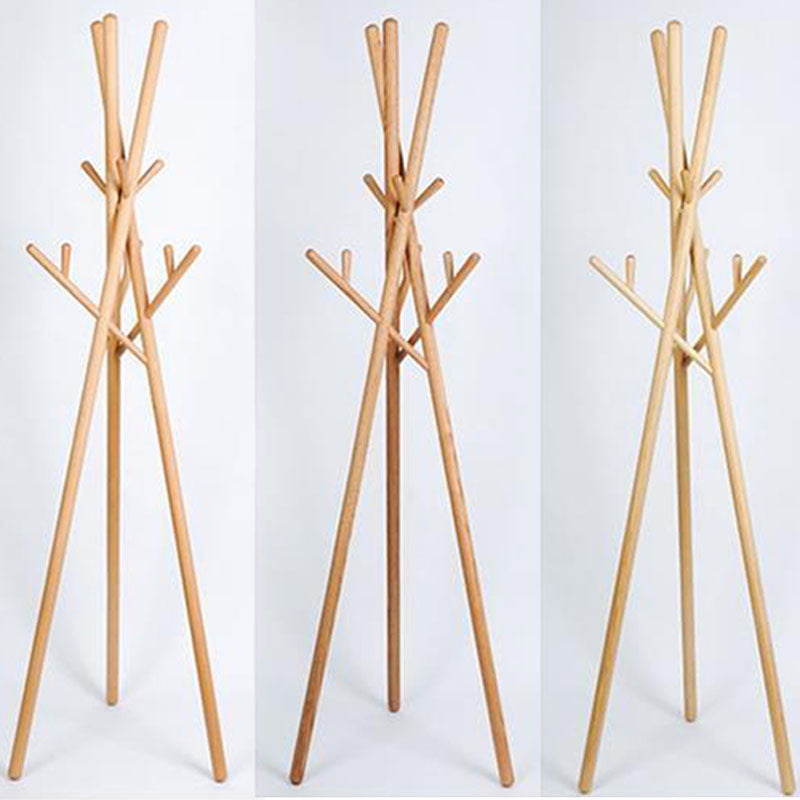 Wooden Hall Tree Entryway Kt with Hooks Free Standing Coat Hanger