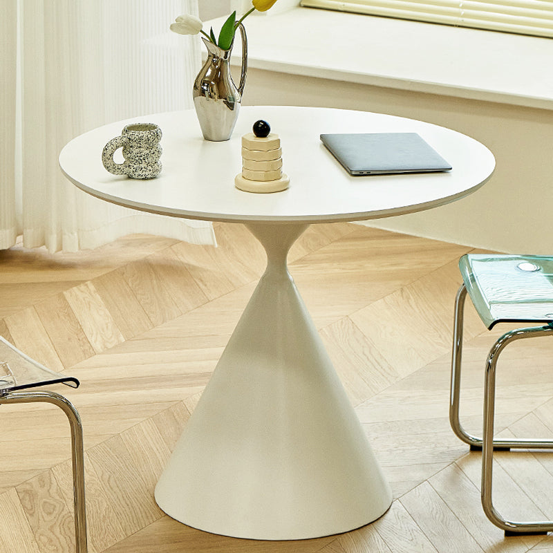 Modernistic Frosted Pedestal End Table Round Wood Side End Table