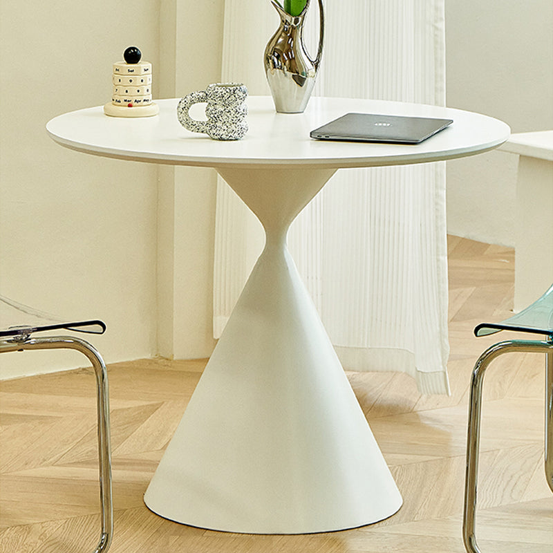 Modernistic Frosted Pedestal End Table Round Wood Side End Table