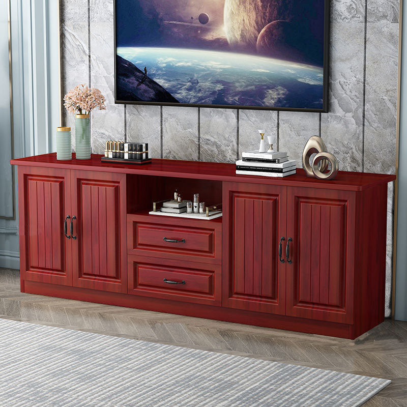 Modern Wooden TV Stand Open Storage TV Console with Drawers and Doors , 16" D X 27.5" H