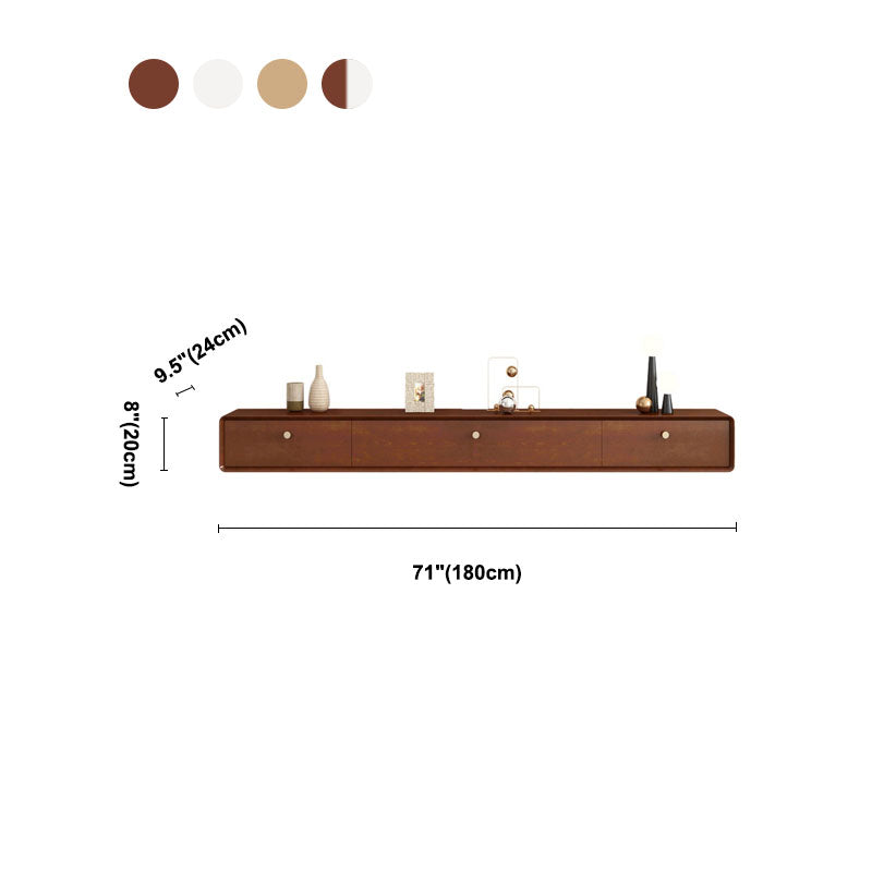 Modern Solid Wood TV Stand Wall-mounted TV Console with Drawers and Doors