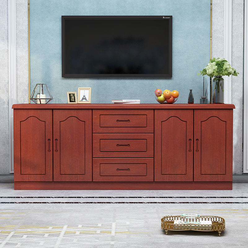 Modern Style Pine Wood TV Stand Closed Storage TV Console with 3 Drawers