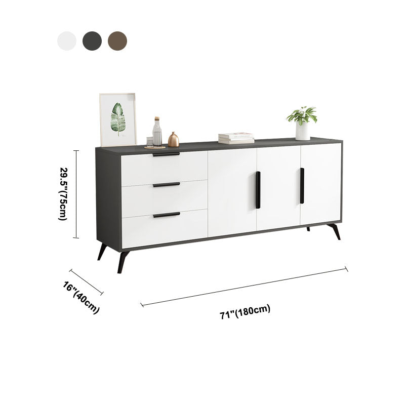 Contemporary 16" D Wooden TV Stand Console Closed Storage TV Stand with 3-Drawer