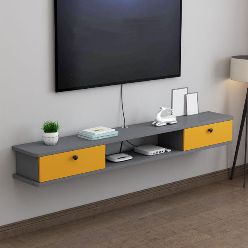 9" D Wall-mounted TV Stand Console Contemporary Closed Storage TV Stand with 2 Doors