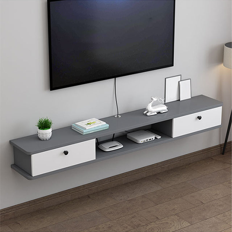 9" D Wall-mounted TV Stand Console Contemporary Closed Storage TV Stand with 2 Doors