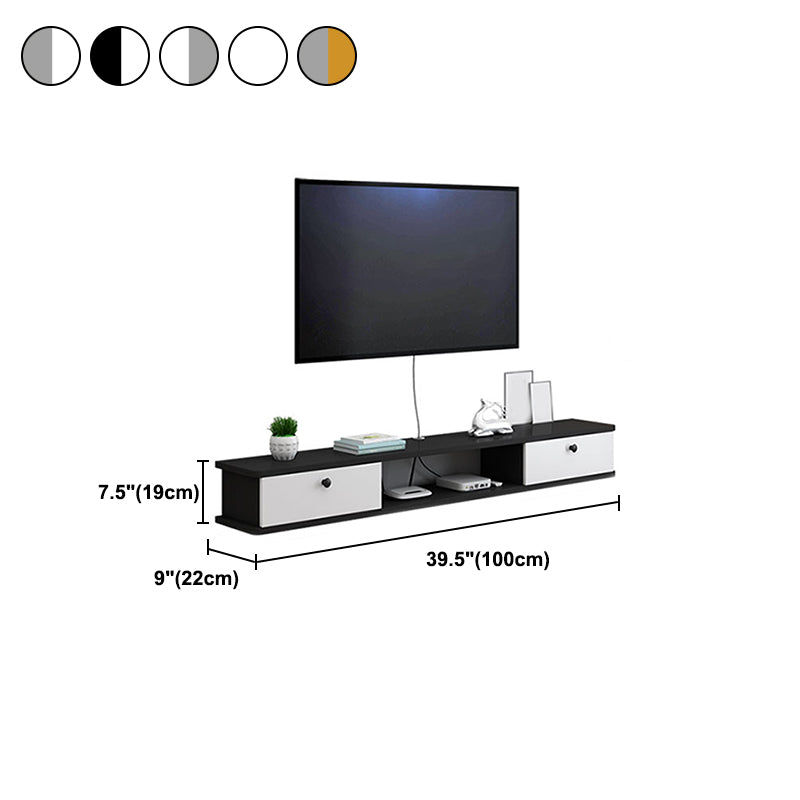 9" D Wall-mounted TV Stand Console Contemporary Closed Storage TV Stand with 2 Doors