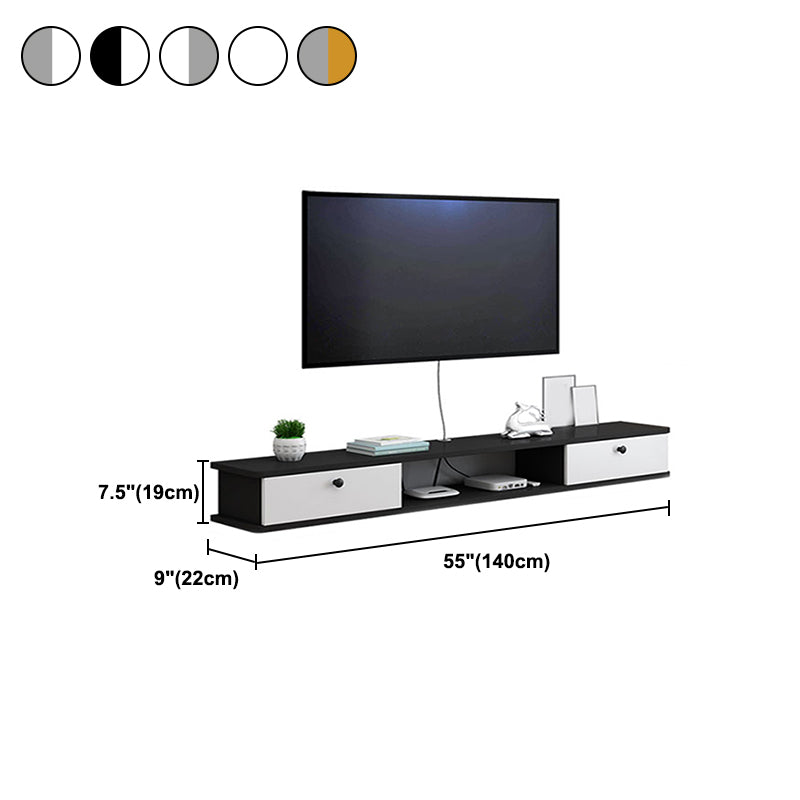 9" D Wall-mounted TV Stand Console Contemporary Closed Storage TV Stand with 2 Doors