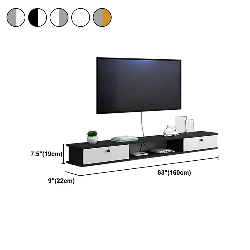 9" D Wall-mounted TV Stand Console Contemporary Closed Storage TV Stand with 2 Doors