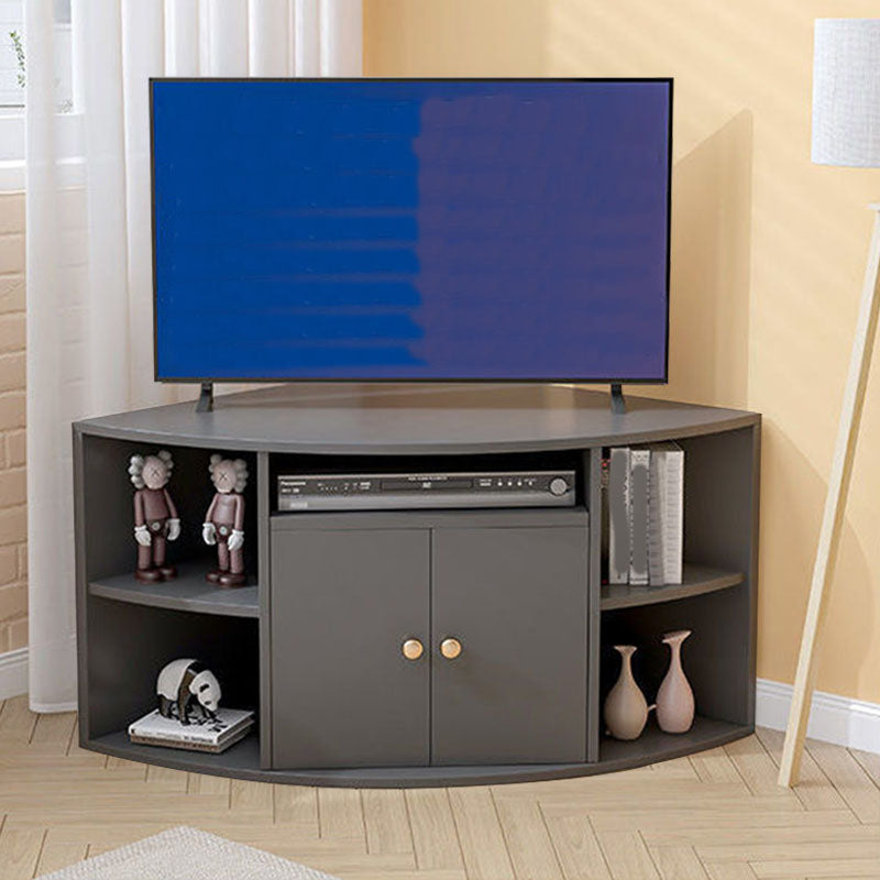 Contemporary Corner TV Stand Console Wooden TV Stand with 2 Doors