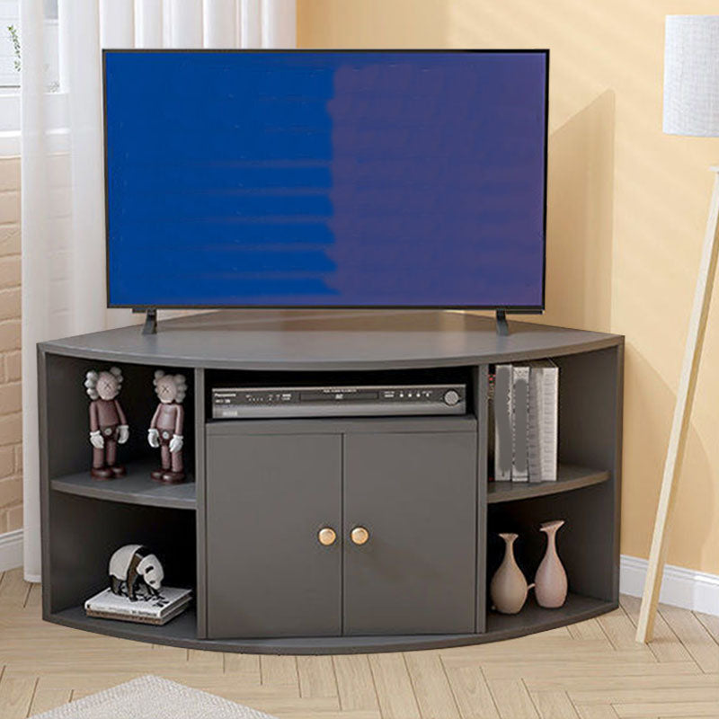 Contemporary Corner TV Stand Console Wooden TV Stand with 2 Doors