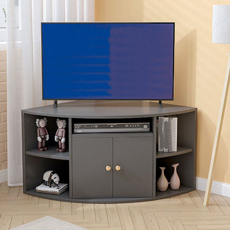 Contemporary Corner TV Stand Console Wooden TV Stand with 2 Doors