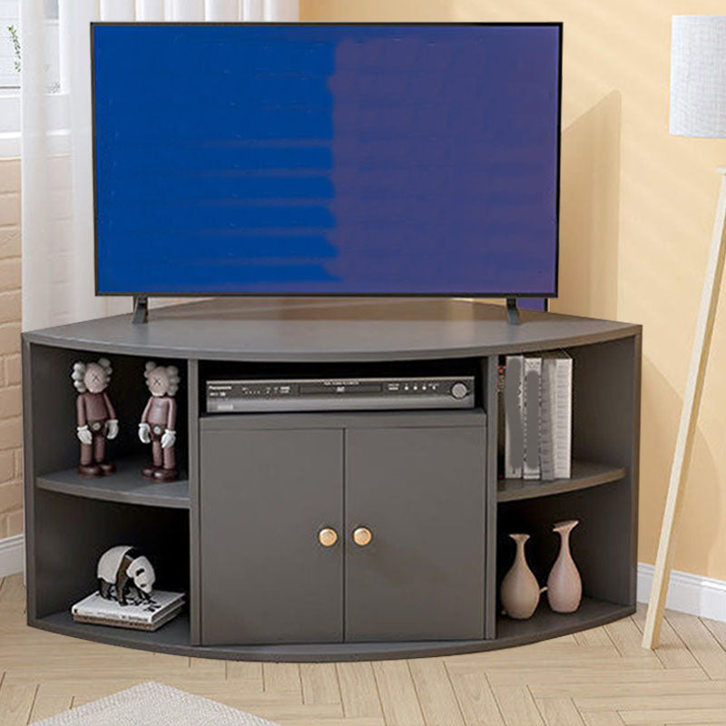 Contemporary Corner TV Stand Console Wooden TV Stand with 2 Doors