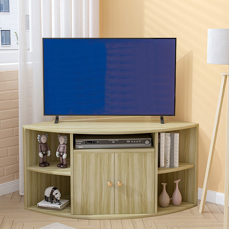 Contemporary Corner TV Stand Console Wooden TV Stand with 2 Doors