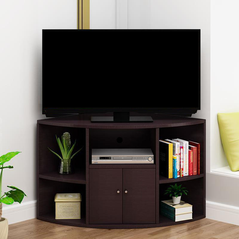 Contemporary Corner TV Stand Console Wooden TV Stand with 2 Doors