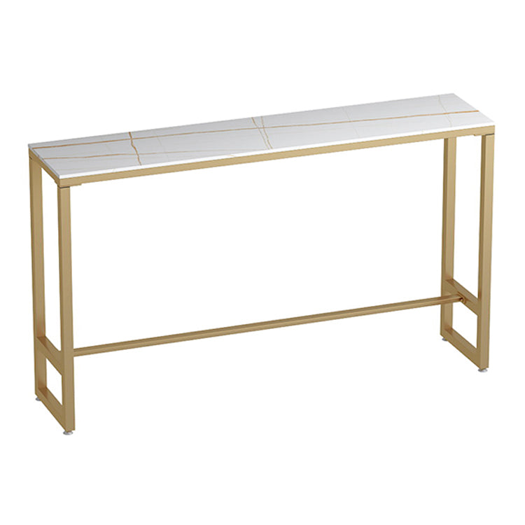 Nordic Glam Style Bar Counter Table Metal Rectangle Table for Kitchen