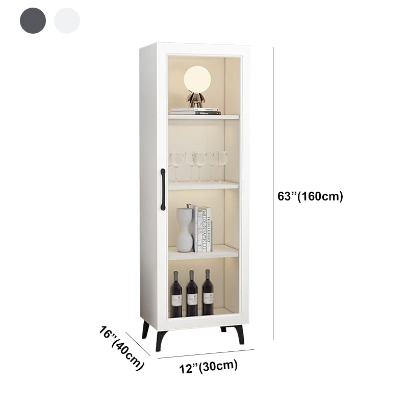 Contemporary Side Board Glass Door Engineered Wood Sideboard for Dining Room