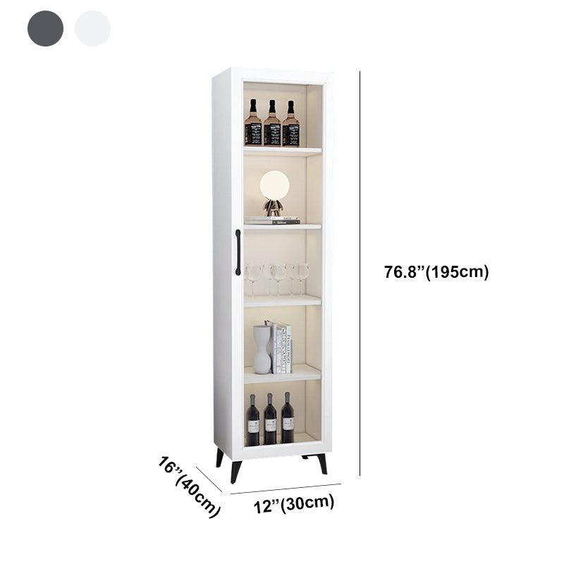 Contemporary Side Board Glass Door Engineered Wood Sideboard for Dining Room