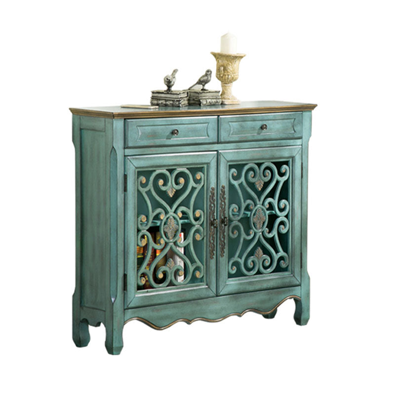 Glam Style Server Solid Wood Sideboard with Door for Dining Room