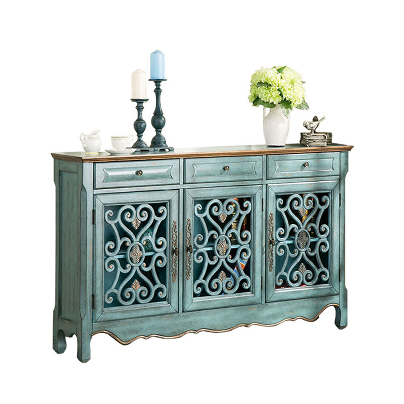 Glam Style Server Solid Wood Sideboard with Door for Dining Room