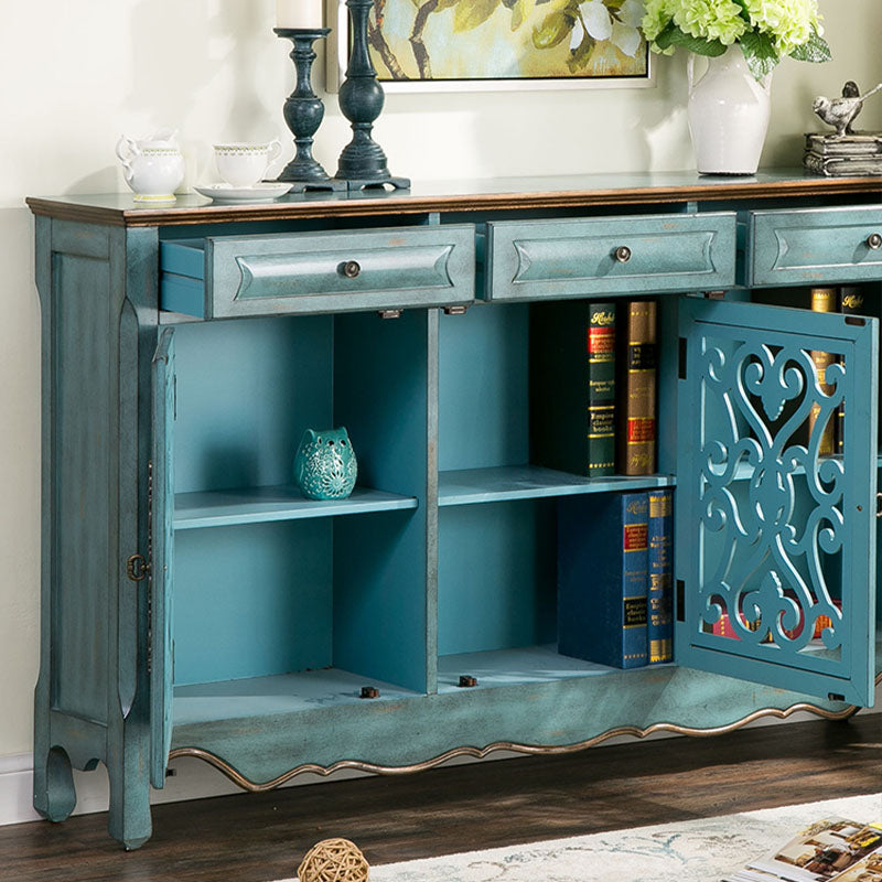 Glam Style Server Solid Wood Sideboard with Door for Dining Room