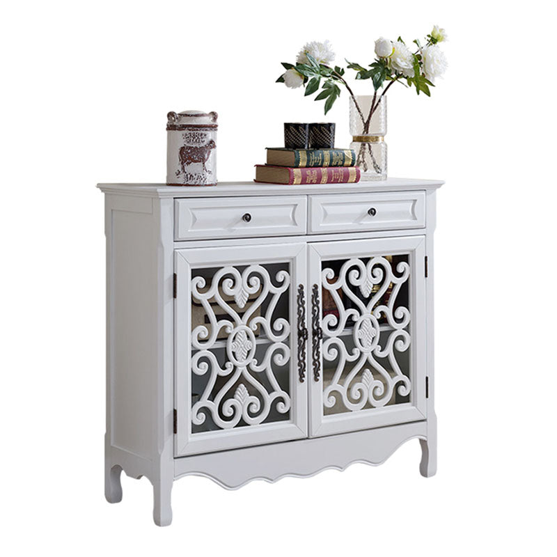 Glam Style Server Solid Wood Sideboard with Door for Dining Room