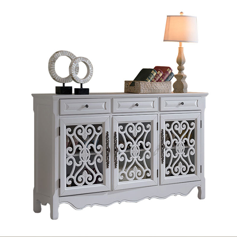 Glam Style Server Solid Wood Sideboard with Door for Dining Room