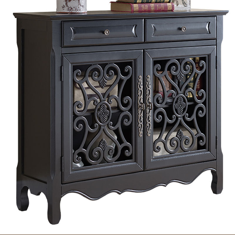 Glam Style Server Solid Wood Sideboard with Door for Dining Room