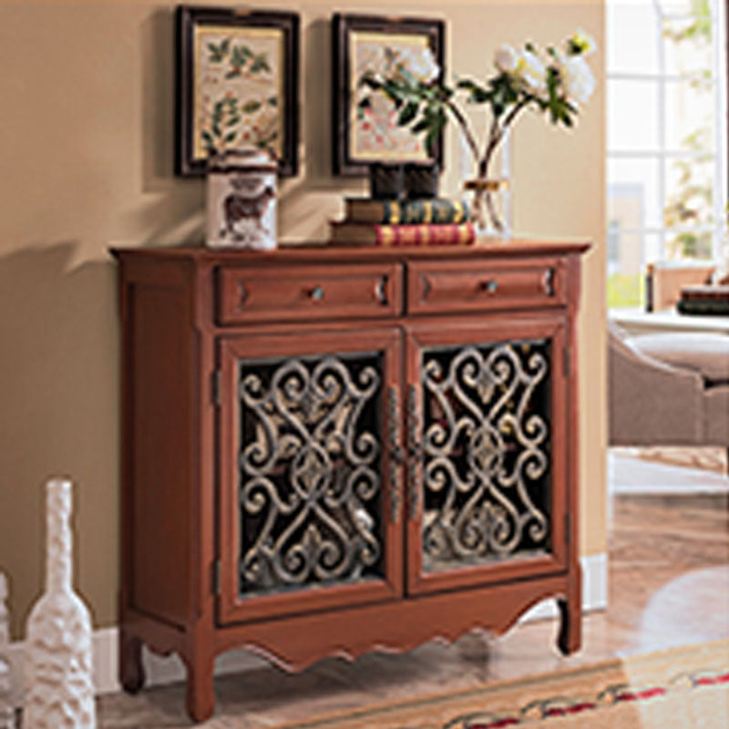 Glam Style Server Solid Wood Sideboard with Door for Dining Room