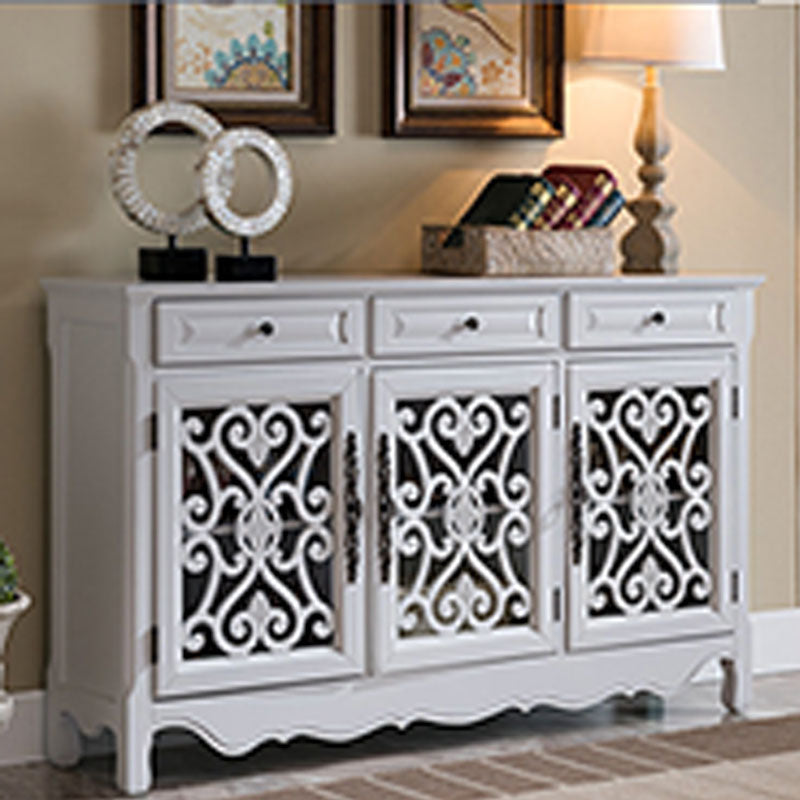 Glam Style Server Solid Wood Sideboard with Door for Dining Room