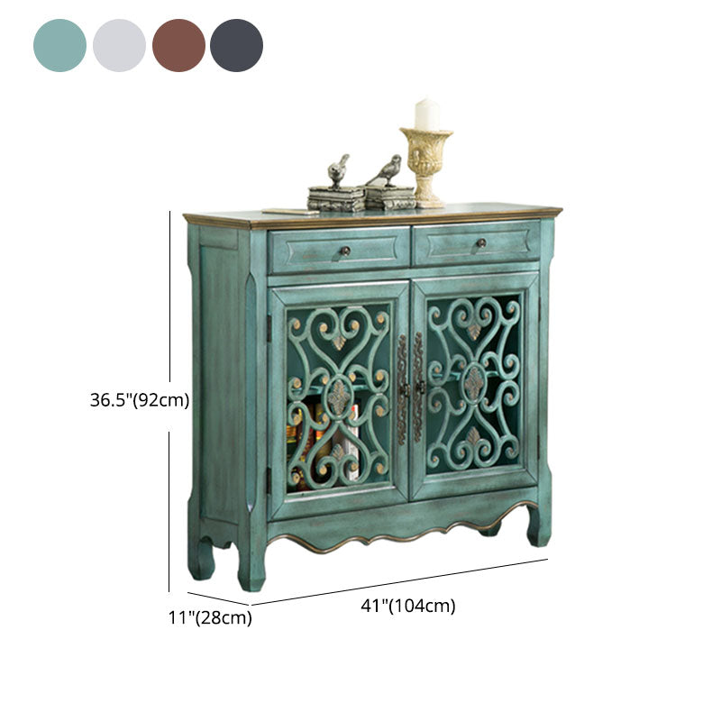 Glam Style Server Solid Wood Sideboard with Door for Dining Room