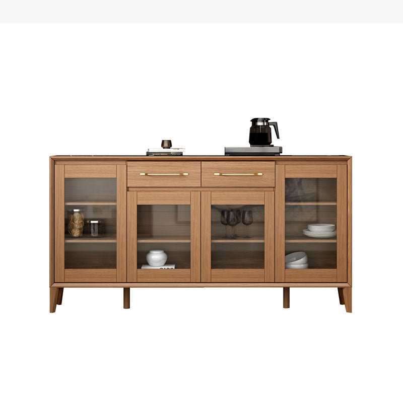 Contemporary Sideboard Brown Wood Frame Sideboard with Door and Drawer for Dining Room