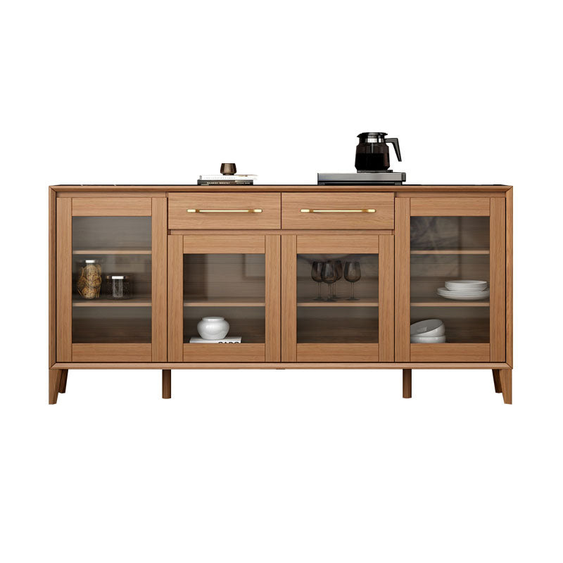 Contemporary Sideboard Brown Wood Frame Sideboard with Door and Drawer for Dining Room