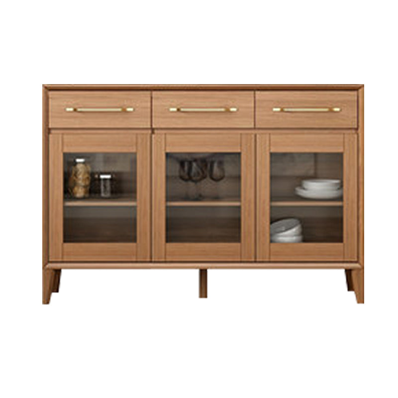 Contemporary Sideboard Brown Wood Frame Sideboard with Door and Drawer for Dining Room