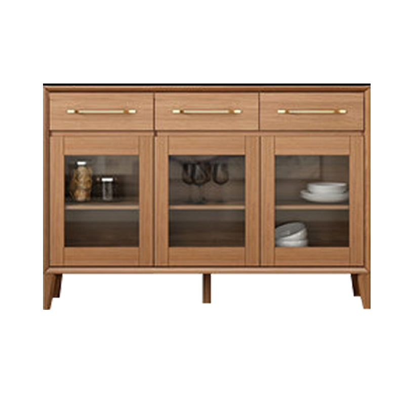 Contemporary Sideboard Brown Wood Frame Sideboard with Door and Drawer for Dining Room