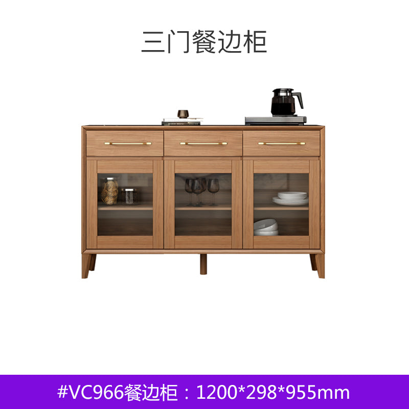 Contemporary Sideboard Brown Wood Frame Sideboard with Door and Drawer for Dining Room