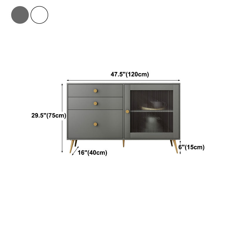 3-Drawer Sideboard Glam Engineered Wood Credenza for Living Room