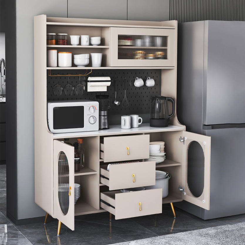 Glam Engineered Wood Sideboard Adjustable Shelving Server for Living Room