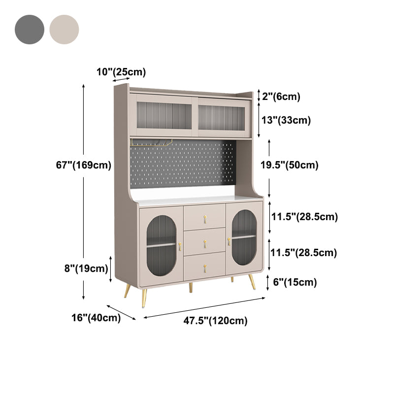 Glam Engineered Wood Sideboard Adjustable Shelving Server for Living Room