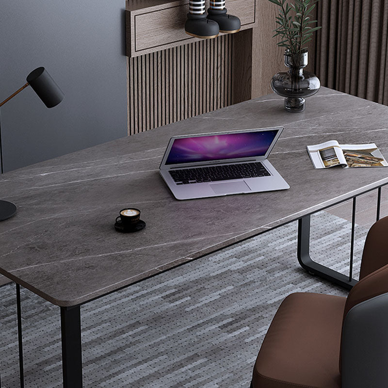 29.52" H Modern Stone Writing Desk Sled Rectangular Office Desk for Home