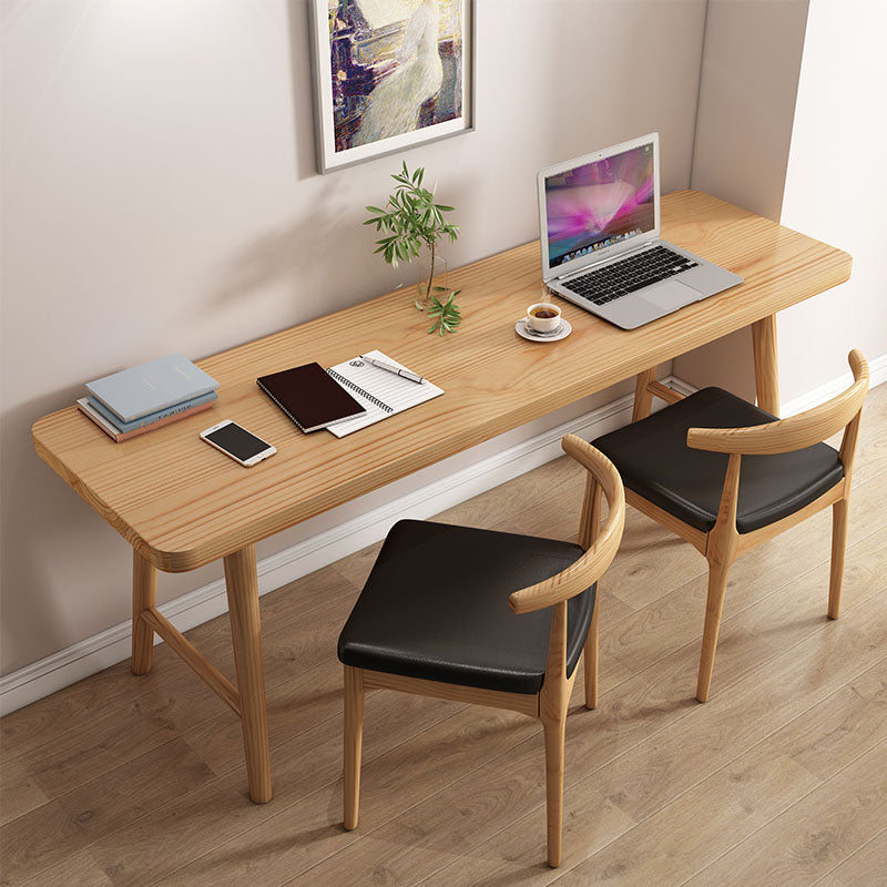 Simple Modern H-Shaped Study Desk Solid Wood Rectangular Desk for Home