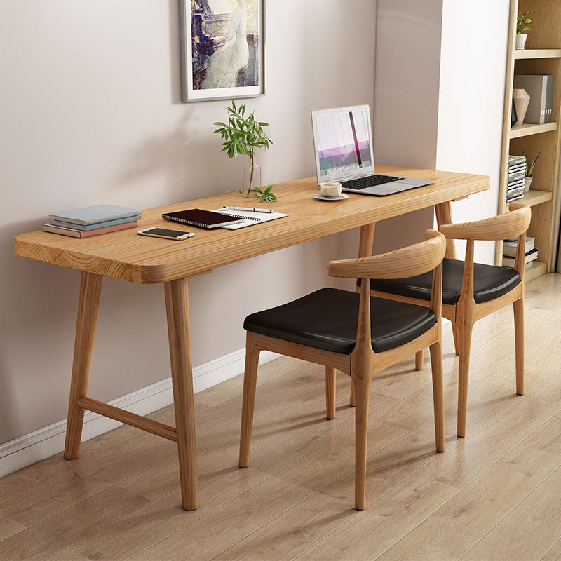 Simple Modern H-Shaped Study Desk Solid Wood Rectangular Desk for Home