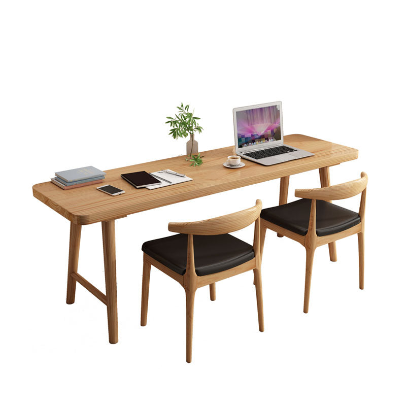 Simple Modern H-Shaped Study Desk Solid Wood Rectangular Desk for Home