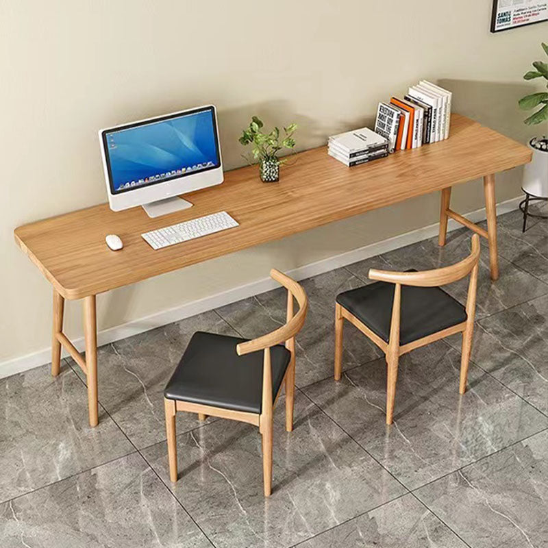 Simple Modern H-Shaped Study Desk Solid Wood Rectangular Desk for Home